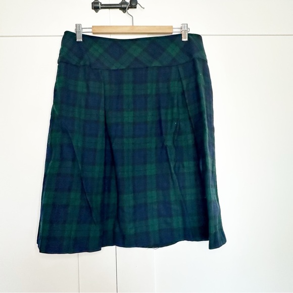 Vintage Pendleton Plaid Wool Midi Skirt Pleated 16 XL tartan academia blue green - Picture 1 of 5